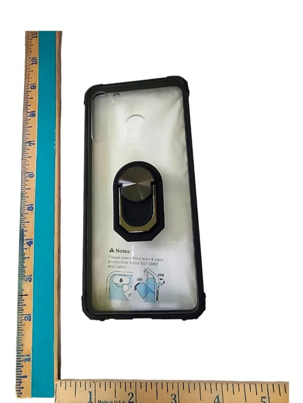 Clear Phone Case w/ Black Rim & 2 Screen Protectors - Samsung Galaxy A21